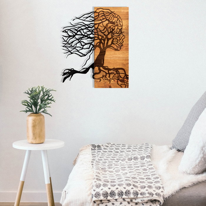 Wallity Nefes - Accesorio decorativo de pared en Negro y Nogal